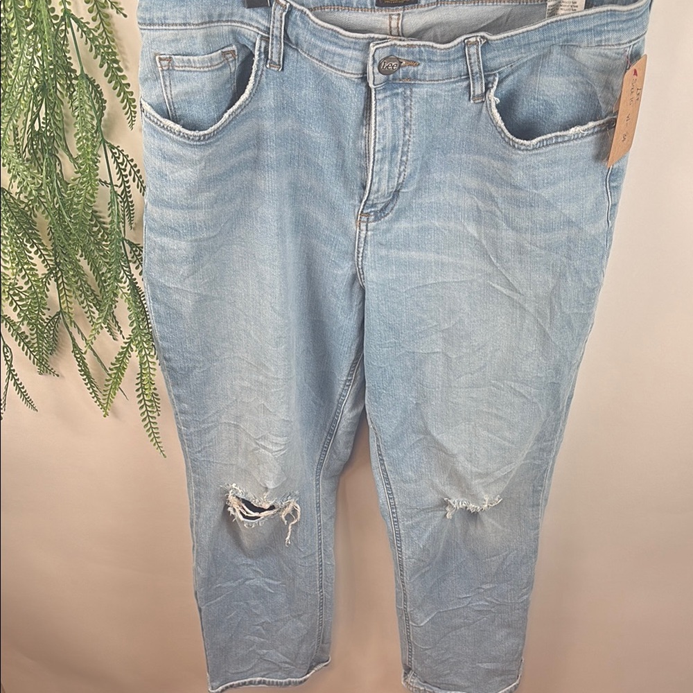 Lee Blue Distressed Denim - Picture 1 of 7